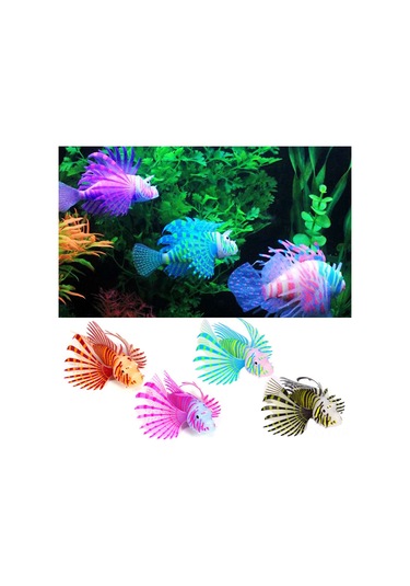 Yaleker Gece Parlayan Siyah Silikon Akvaryum Balık Dekoru - 11.5x3x7.5cm