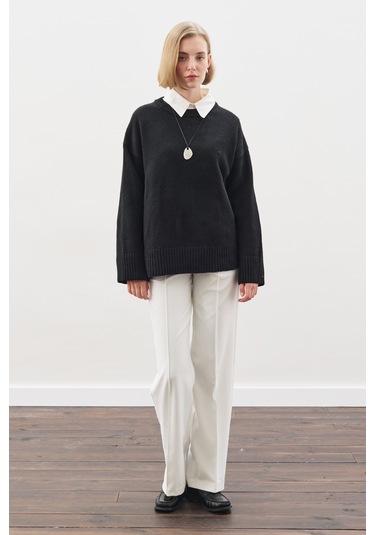 Chunky Oversıze Kazak Siyah Siyah