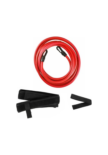 Geeksen Yüzme Antreman Direnc Lastiği - 4 Metre Esnek Kauçuk - 6x10 Mm Çap - Kemer Ve Çanta İçeren Set Çok Renkli