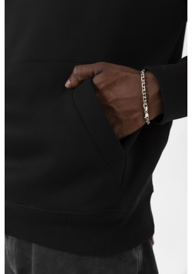 John Wick Continental Excommunicado Siyah Erkek 3ip Kapşonlu Sweatshirt Siyah