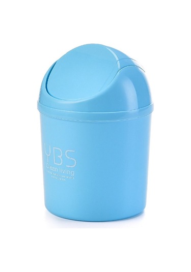 Konteyner Araba Kılıfı Kül Kapları Yuvarlanan Kapaklı Kutu Çöp Atık Kovası Sepet Çöp Kutusu Masaüstü Çöp Mavi