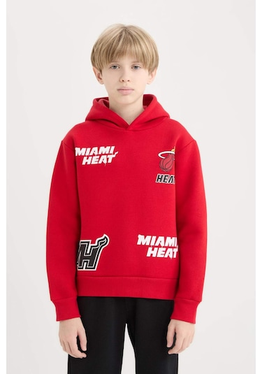 DeFacto Erkek Çocuk NBA Miami Heat Kapüşonlu Sweatshirt D8002A824WNRD70