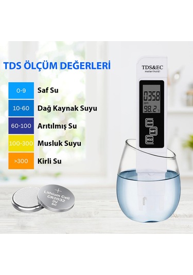 Hymark 3in1 Dijital Tds Su Kalitesi Ph Değeri Sıcaklık Ölçüm Ciha