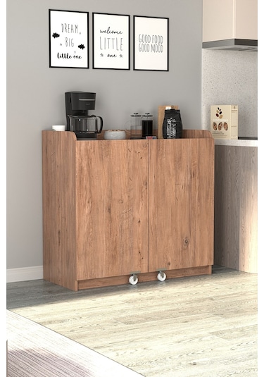 Bofigo Gökçe Çok Amaçlı Erzak Kiler Mutfak Dolabı Çam