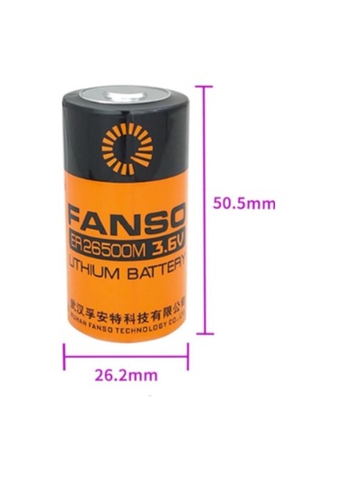 Fanso Er26500m 3.6v 6000mah Li-socl2 Lithium Pil