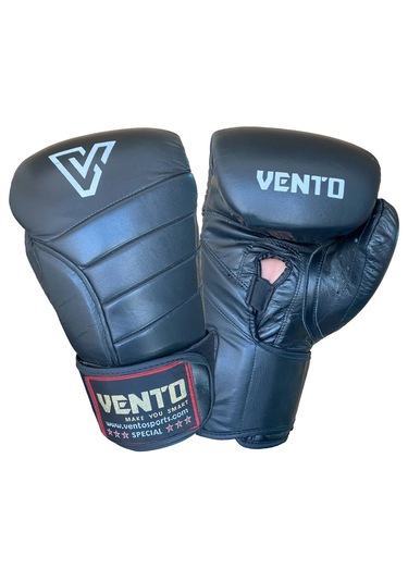 Vento X5 Hakiki Deri Boks Ve Kick Boks Eldiveni Siyah Siyah