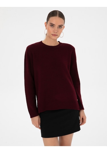 Pierre Cardin Kadın Vişne Kazak /triko 50316310-vr223 Vişne