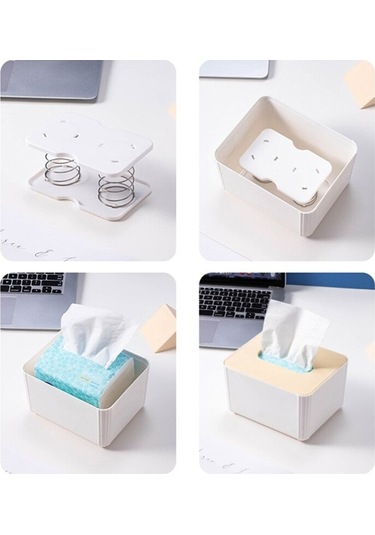 Pratik Yaylı Mendil Kutusu Çift Yay İçerir Dayanıklı Ve Yüksek Elastikiyet Alttaki Kağıdı Daha Kolay Almanıza Yardımcı Olur