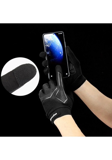 Trendooze Uzun Parmak Açık Eldiven, Nefes Alıcı Ve Güneş Koruyucu, Siyah Xl