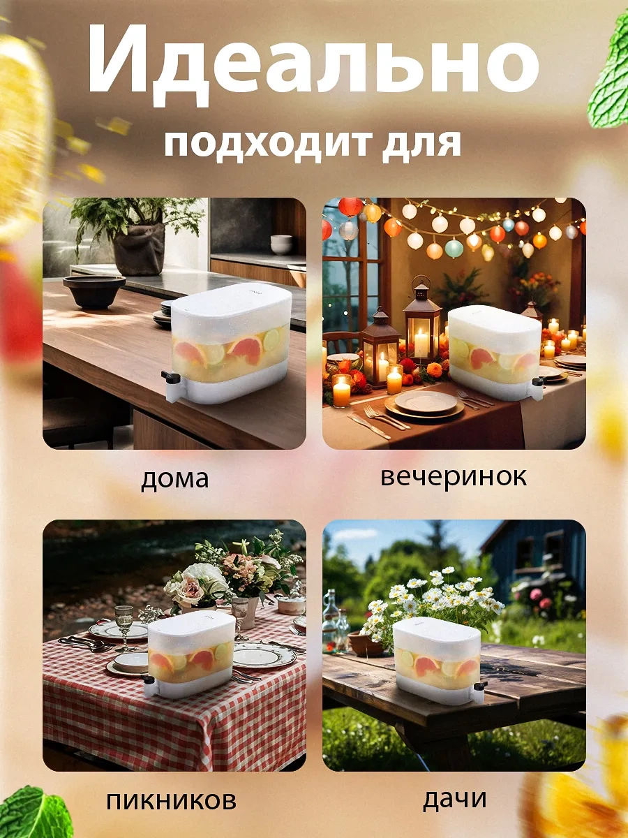 Ecoco 4 Litre Limonlu Içecek Dispenseri, Musluklu 307535063 Beyaz