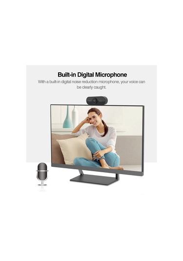 Fosenze Siyah Usb 2.0 1080p Webcam, Mikrofonlu, 1.3m Kablolu, Klips Montajlı, Plug&play - Video Konferans, Ders, Canlı Yayın İçin