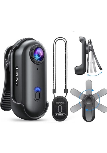 Wifi Mini 1080p Manyetik Vücut Aksiyon Kamera Su Geçirmez Ses Ve Görüntü Kaydedici 360 Drc Kelepçe Beyaz