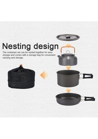 Ulzyvf Taşınabilir Skycıty Seyahat Kamp Tencere Tavası - Rf Turuncu Turuncu