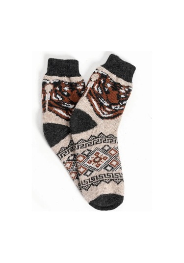 Nezıma Erkek Örgü Yün Çoraplar 249313925 Kahverengi