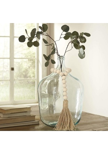 Suofeng Ahşap Boncuklu Püsküllü Duvar Dekorasyonu Ve Doğal