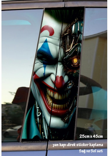 Terminatör Joker Oto Folyo Baskı Kaplama Araba Kapı Sticker Set