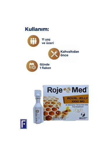 Roje Med Royal Jelly Arı Sütü İçeren Takviye Edici Gıda 1000 Mg 10 x 10 Flakon