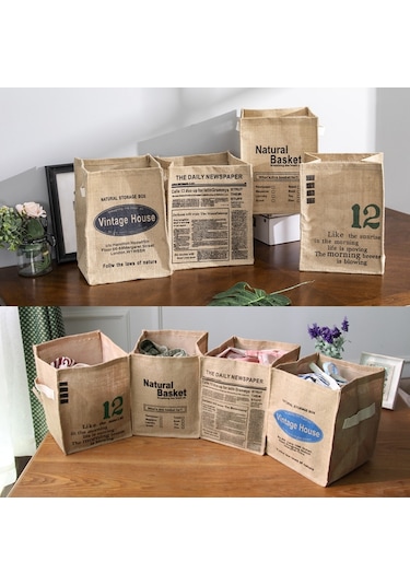 Sones Katlanabilir Jüt Saklama Kutusu İç Çamaşırı İçin Sıralama Sepeti The Daıly Diğer