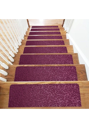 Tink Kaydırmaz Keçe Merdiven Matı 22x75 Cm Bordo