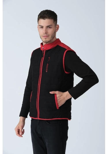 Alexandergardı Renk Detaylı Yelek E25-605yelek Kırmızı