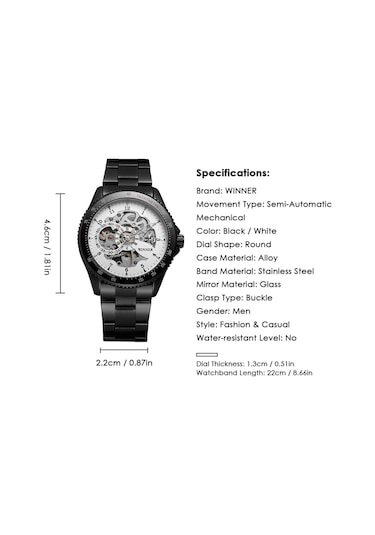 010 Erkek Saati Yarı Otomatik Mekanik Saat Zaman Göstergesi Moda Rahat Paslanmaz Çelik Kayış Erkek Kol Saati Relogio Masculino Diğer