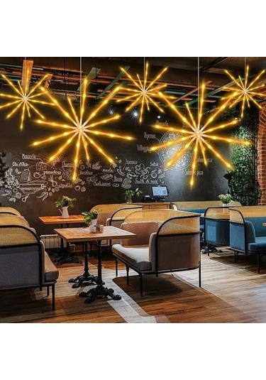 Pilli Dekoratif 8 Mod Kumandalı Günışığı Sarkıt Fişek Led 8 Mod