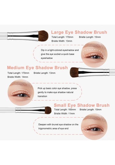 Vkemall Doğal At Kılı Göz Fırçası Seti - 7 Parça, Taşınabilir, Yüksek Kalite Ahşap Sap, Çeşitli Renk Seçenekleri