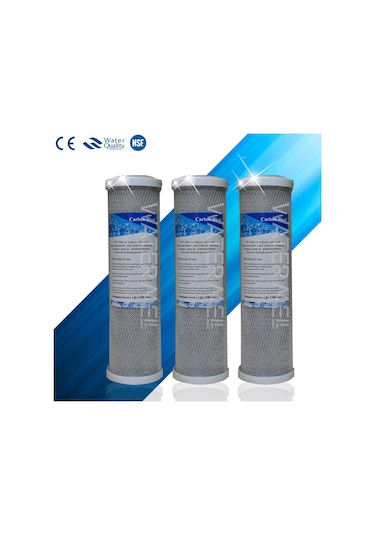 WaterMelon Açık Kasa Su Arıtma Cihazı Cto Blok Karbon Filtre 3 Adet