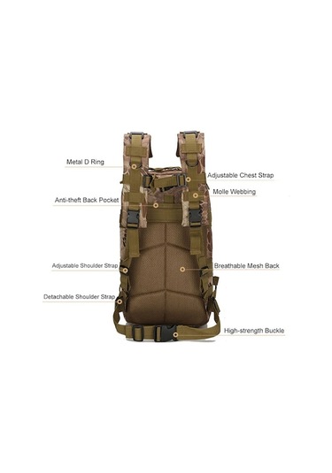 Dancemonkey Açık Hava Taktik Sırt Çantası Molle Saldırı Paketi Kamp Yürüyüş Avc Kamuflaj Kamuflaj