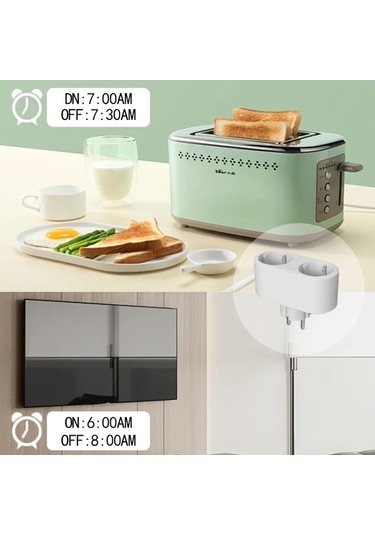 Motion003 1 Paket Avrupa Standartlı Çift Fişli Akıllı Ev Cihazı Ses Kontrolü Uzaktan İş