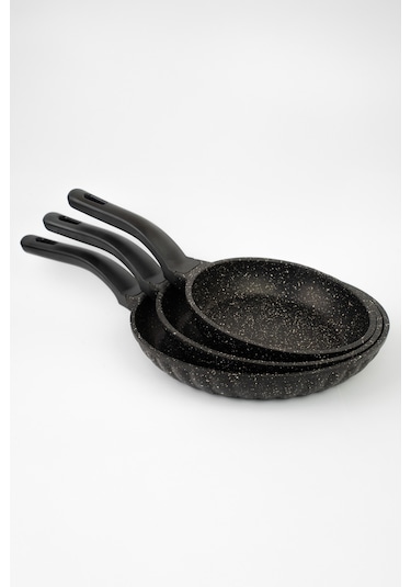 Masterchef Aluminyum Döküm 3'lü Dilimli Tava Siyah