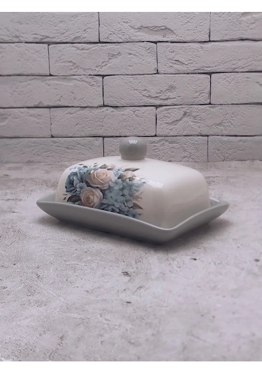 Rosenberg Krem Peynir İçin Kapaklı Seramik Tereyağı Kabı 205333253 Sütlü