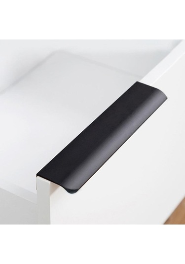 Pazly Altın Yatak Odası Kapısı Kolu, 400mm, Alüminyum, Modern, Gizli Donanım, Siyah Ve Altın Renk Altın