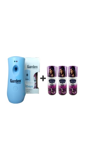 Garden Oda Kokusu Freshmatik, Otomatik Sprey Makine + Lavanta Yedek Sprey 260 Ml Air Freshener + Otomatik Sprey Yedeği Oda Spreyi Lavanta 260 Ml X 3 Adet Lavanta