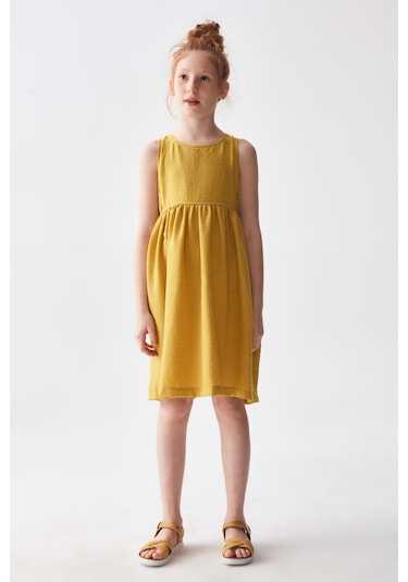 Kız Elbise 24ynk76306 Hardal