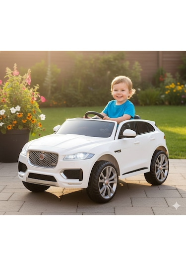 Freebebek Jaguar 12 Volt Kumandalı Akülü Araba Beyaz
