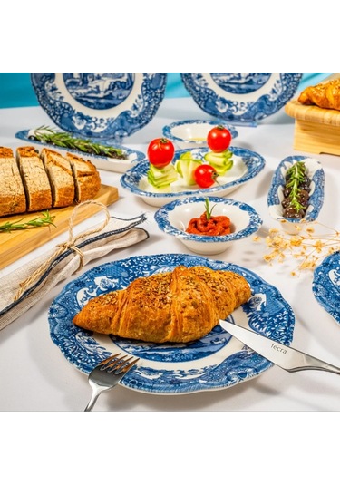 Fecra Vintage Blue 14 Parça Kahvaltı Takımı
