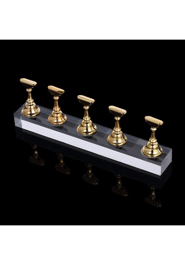 Shineyee Şeffaf Akrilik Tırnak Tutucu - 5 Pratik Tabanlı Manyetik Manikür Standı