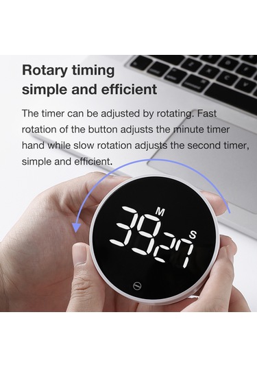 Teltree Beyaz Manyetik Led Gösterge Devirli Zamanlayıcı - Sessiz Modlu, Akıllı Zaman Yönetimi İçin Mutfak Ve Öğrenme