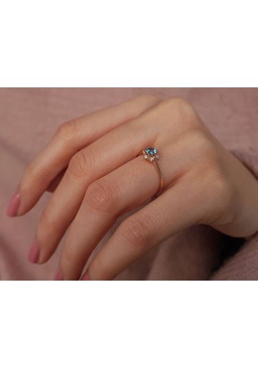 Sirius Pırlanta Ve Mavi Topaz Taşlı Elsa Yüzük 0847R0027