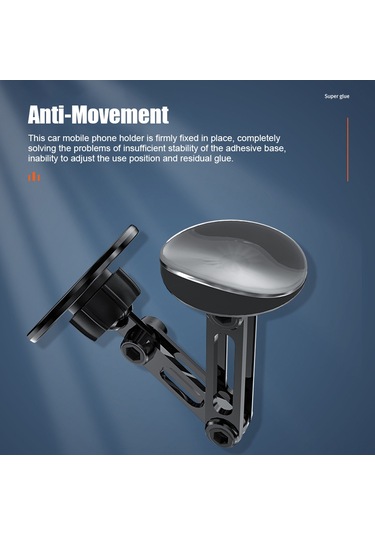 Yifomall Tam Metal Manyetik Araç Telefon Tutucu, 360 Döner Ve Katlanabilir, Dashboard/ Ekran Arka Yüksek Tutku, Siyah 2 Manyetik Bobin + 2 Yedek Yapıştırıcı