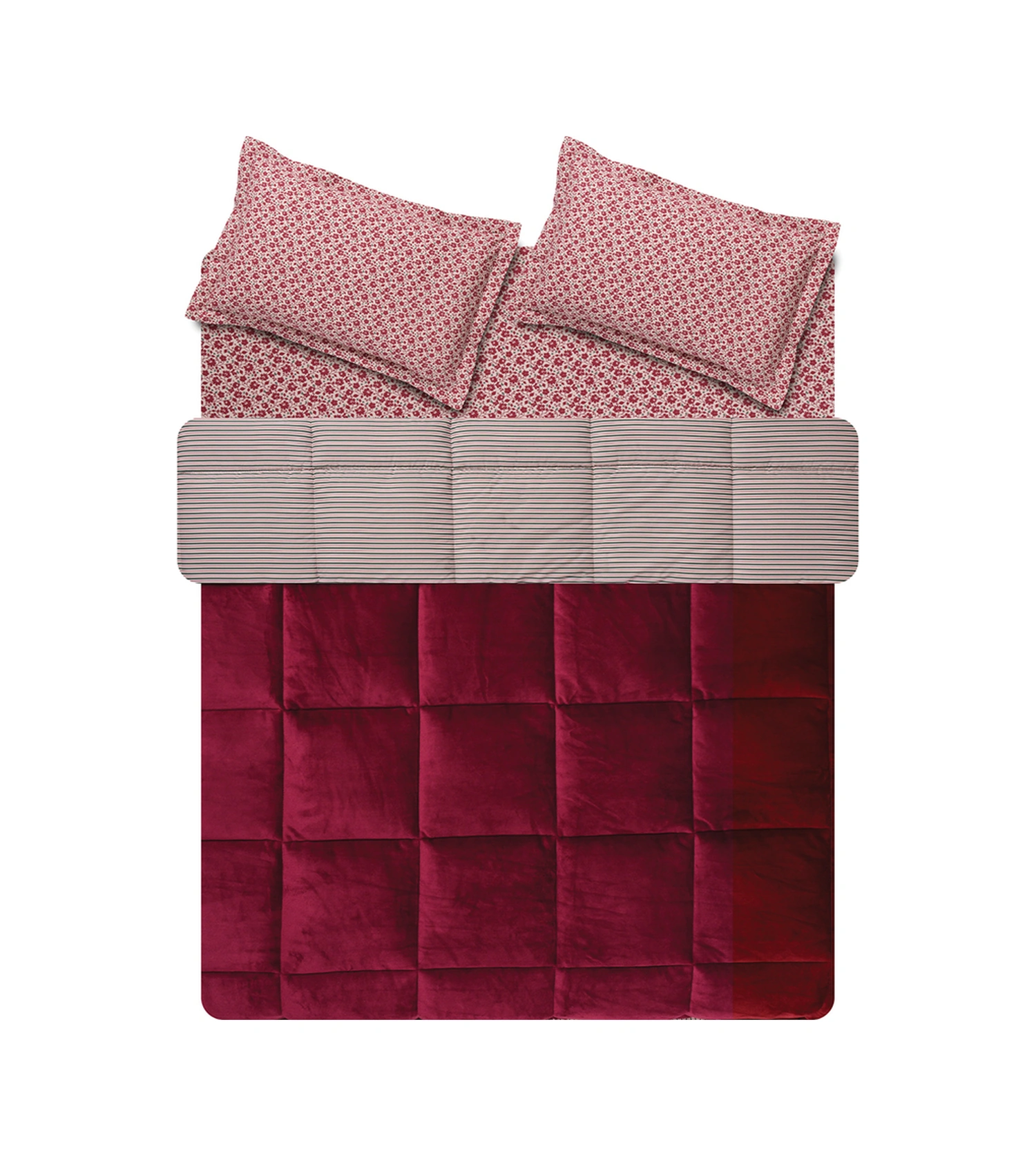 Puffy Vivus Tek Kişilik Threefy Uyku Seti - Kırmızı