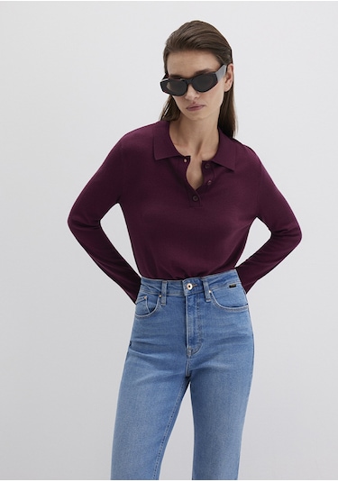 Mavi - Bordo Triko Polo 1710712-87830 Bordo