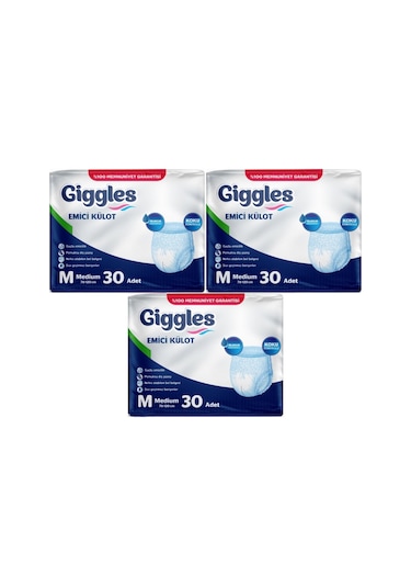Giggles Hasta Bezi Yetişkin Emici Külot M-orta 90 Adet 3pk 30 Orta