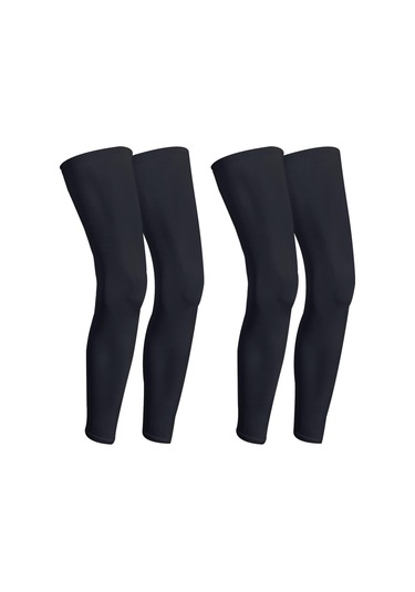 Moveevo Kışın Buz Ipi Güneşten Koruyucu Bacak Kılıfı Bisiklet Spor Jogging Ayaklık Erkek Kadın Siyah 2 Çift Siyah