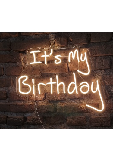 İt's My Birthday Yazılı Neon Led Duvar Aydınlatması