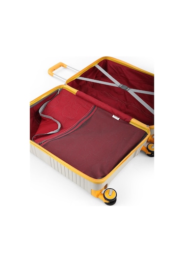 Ççs 5239 Polipropilen Kabin Boy Valiz Beyaz-sarı Beyaz - Sarı