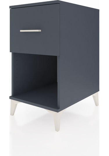 Kronos Komodin Tek Çekmeceli 44x59x80 Antrasit-antrasit Antrasit