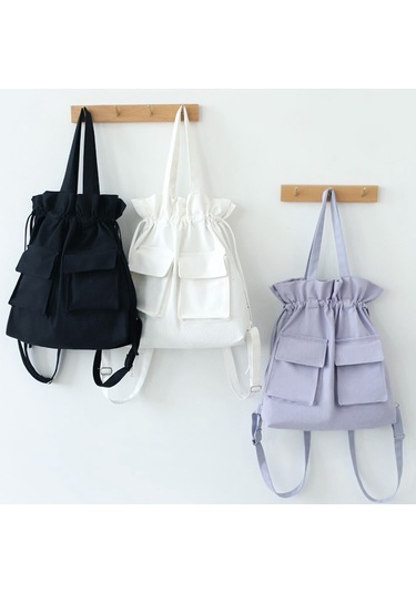 Lebıhmurah Wbp1645 Yeni Stil Kanvas Çanta Kadın Omuz Sırt Çantası Büyük Kapasiteli Sırt Çantası Öğrenci Sırt Çantası Beyaz Kahverengi