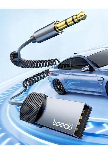 Toocki Aux Bluetooth Mikrofonlu 3.5mm 5.0 Verici Araç Kiti